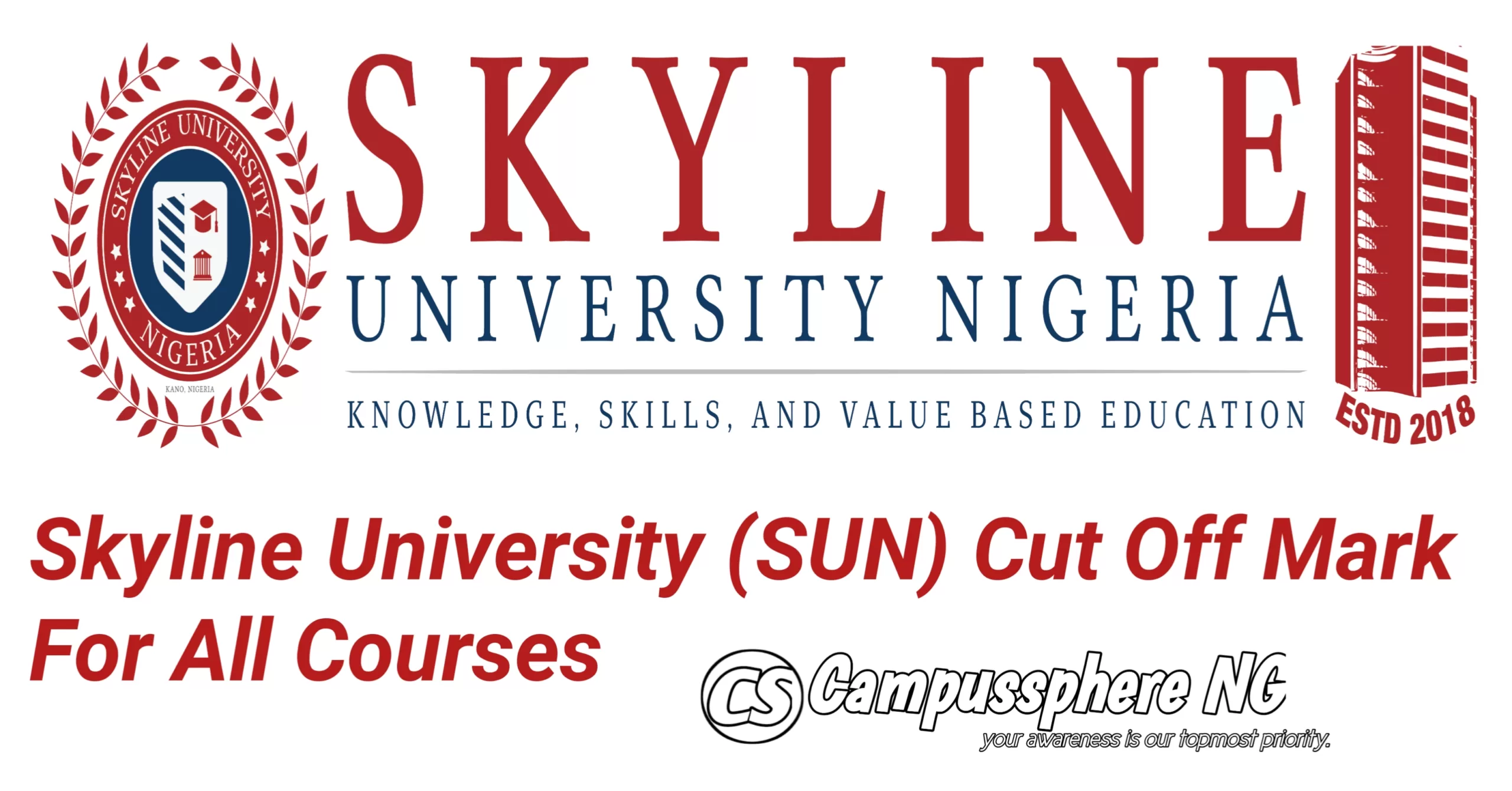 Skyline University Cut Off Mark