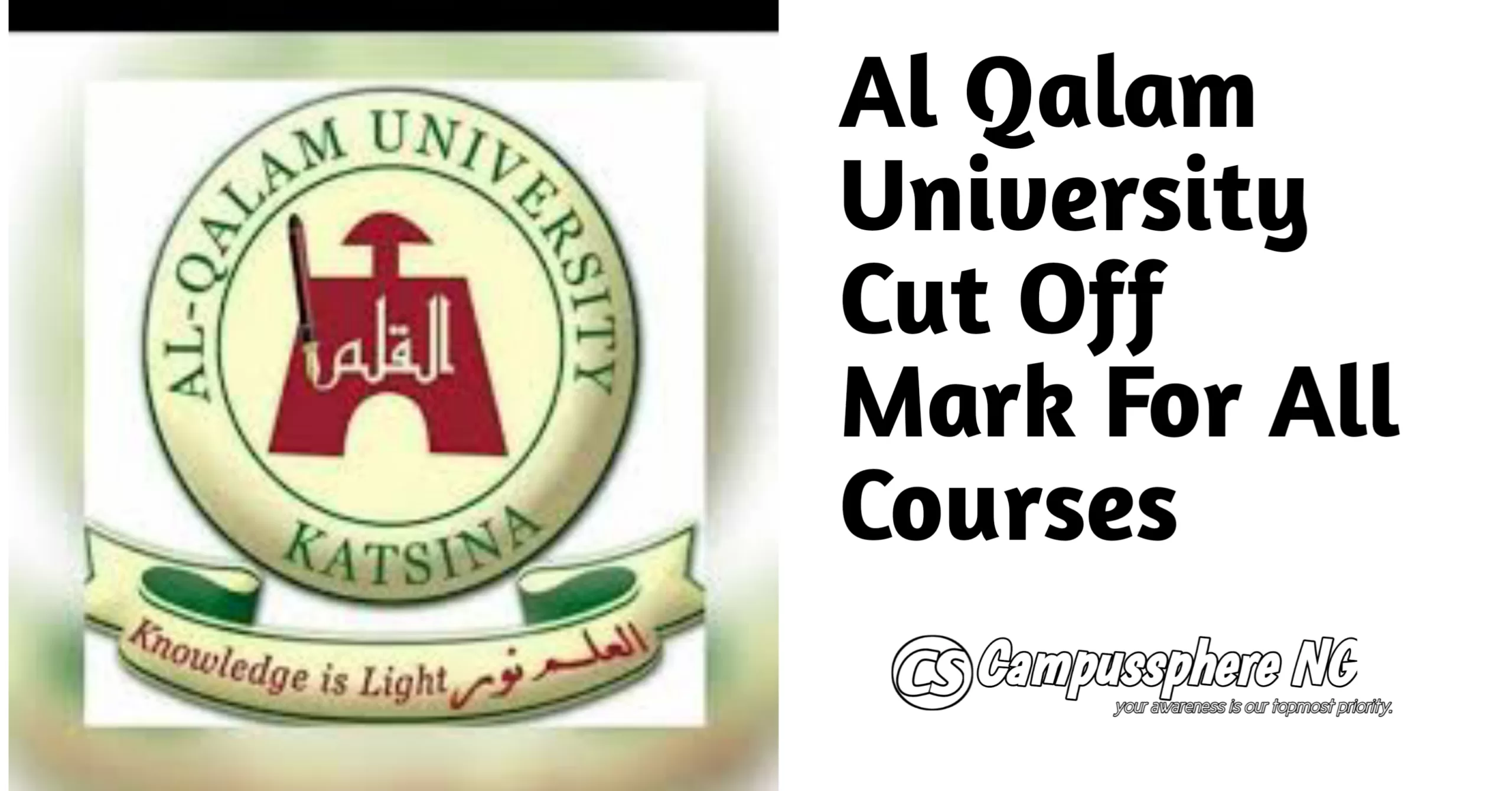 Al Qalam University Cut Off Mark