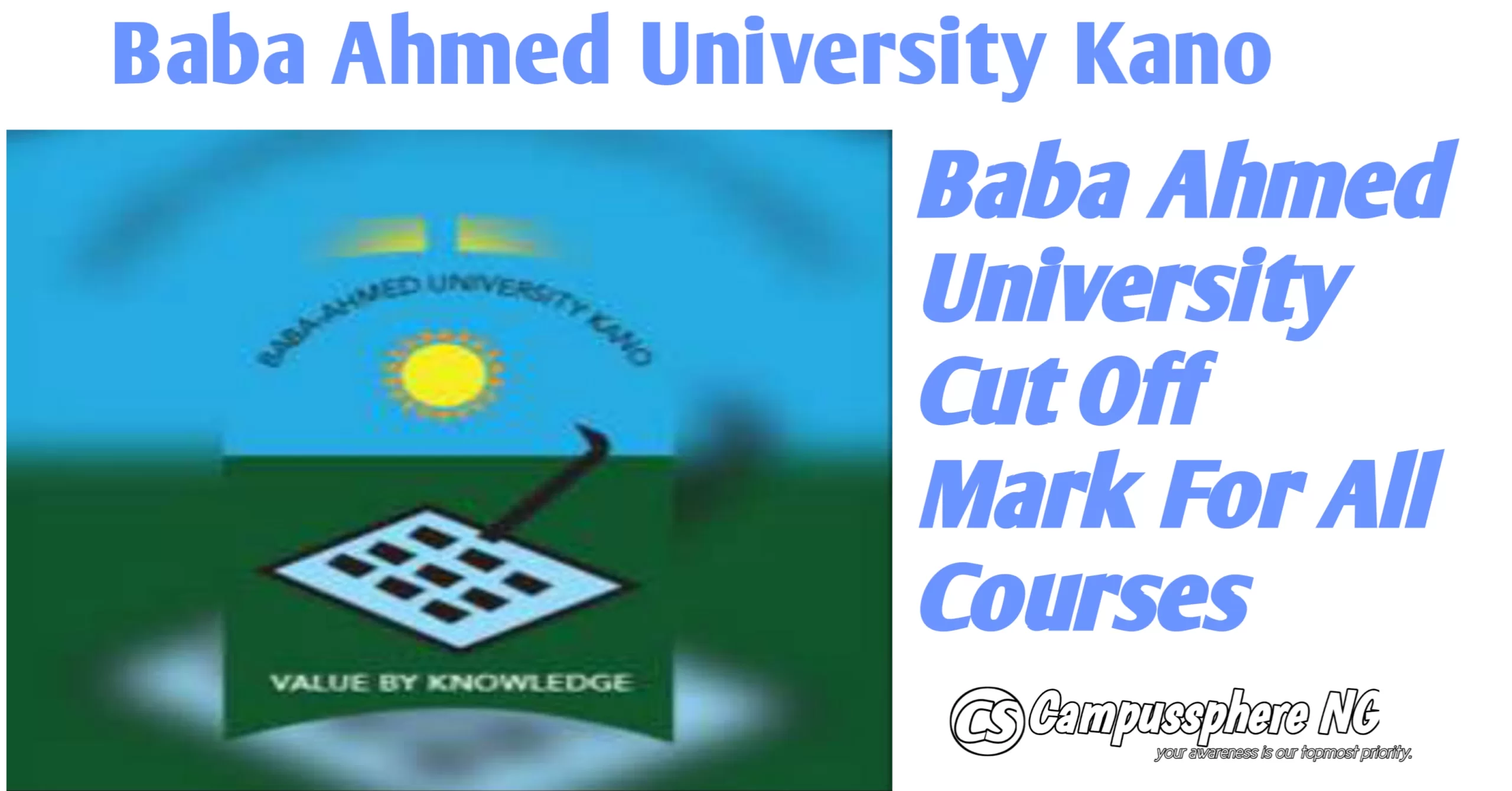 Baba Ahmed University Cut Off Mark