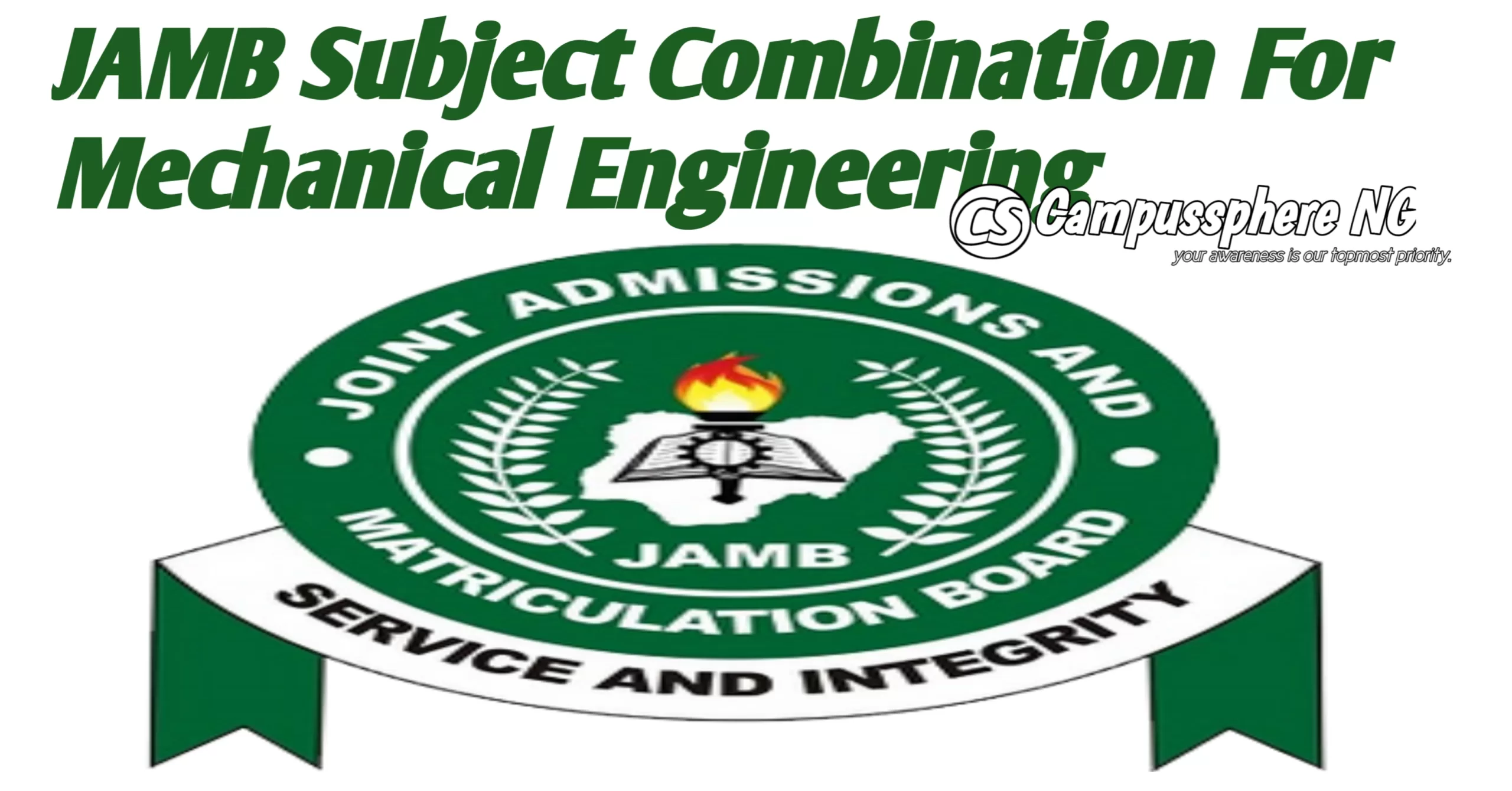 JAMB Subject Combination For Mechanical Engineering