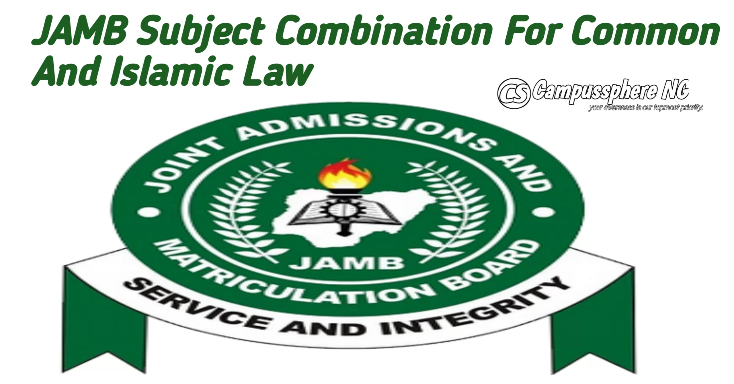 JAMB Subject Combination For Common And Islamic Law